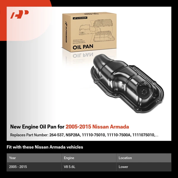 New Engine Oil Pan for 2005-2015 Nissan Armada