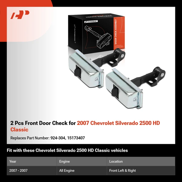 2 Pcs Front Door Check for 2007 Chevrolet Silverado 2500 HD Classic