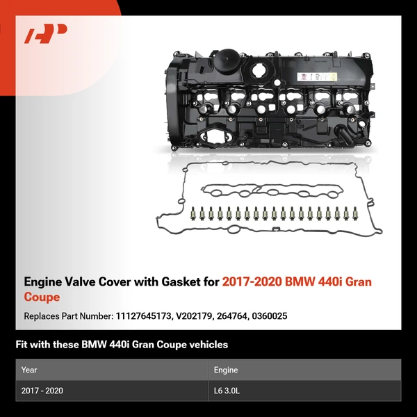 Engine Valve Cover with Gasket for 2017-2020 BMW 440i Gran Coupe