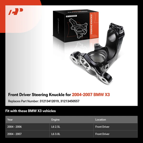 Front Driver Steering Knuckle for 2004-2007 BMW X3