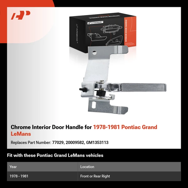 Chrome Interior Door Handle for 1978-1981 Pontiac Grand LeMans