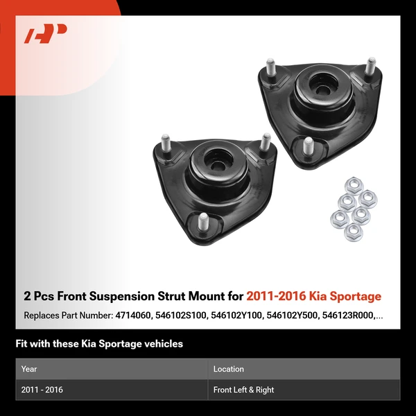 2 Pcs Front Suspension Strut Mount for 2011-2016 Kia Sportage