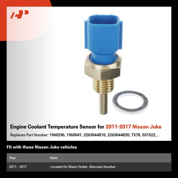 Engine Coolant Temperature Sensor for 2011-2017 Nissan Juke