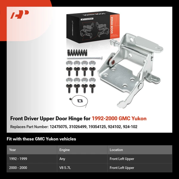 Front Driver Upper Door Hinge for 1992-2000 GMC Yukon