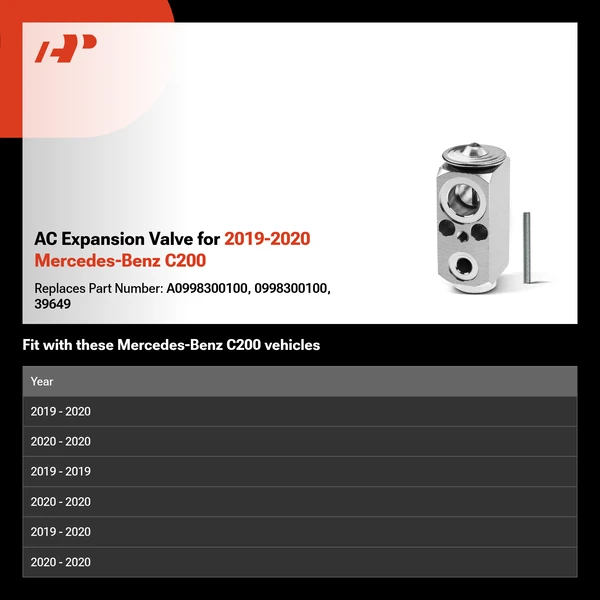 AC Expansion Valve for 2019-2020 Mercedes-Benz C200