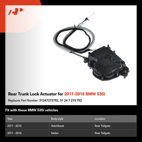 Rear Trunk Lock Actuator for 2011-2016 BMW 535i