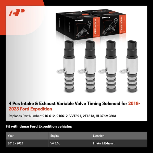 4 Pcs Intake & Exhaust Variable Valve Timing Solenoid for 2018-2023 Ford Expedition