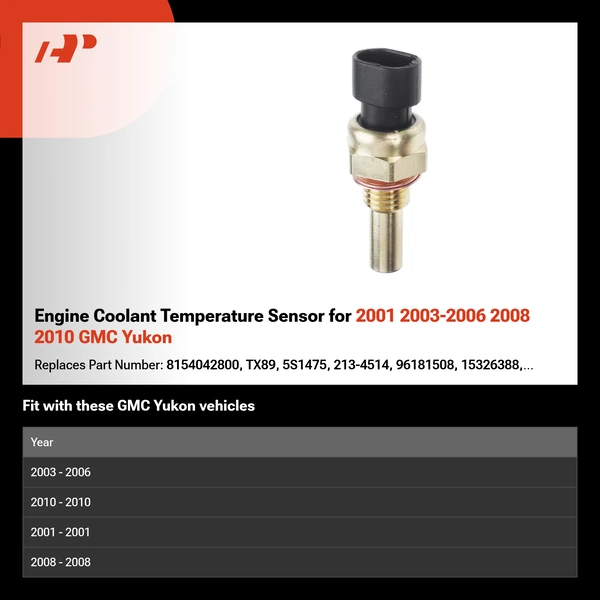 Engine Coolant Temperature Sensor for 2001 2003-2006 2008 2010 GMC Yukon