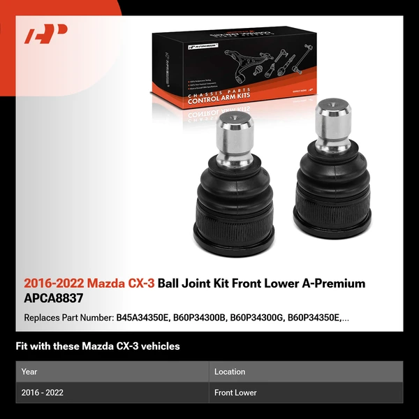 2016-2022 Mazda CX-3 Ball Joint Kit Front Lower A-Premium APCA8837