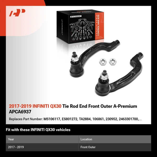 2017-2019 INFINITI QX30 Tie Rod End Front Outer A-Premium APCA6937