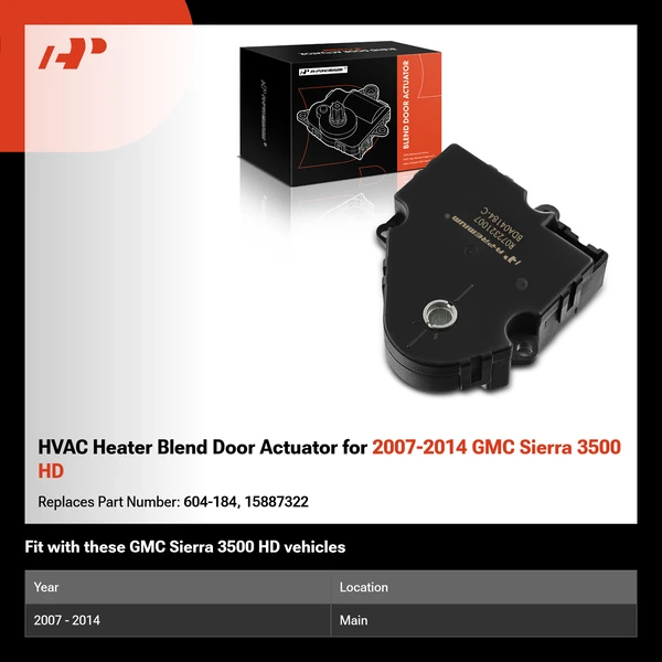 HVAC Heater Blend Door Actuator for 2007-2014 GMC Sierra 3500 HD