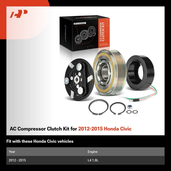 AC Compressor Clutch Kit for 2012-2015 Honda Civic