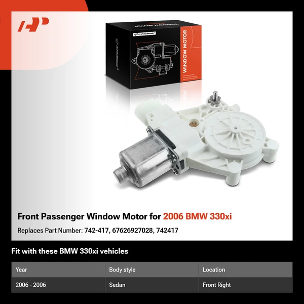 Front Passenger Window Motor for 2006 BMW 330xi
