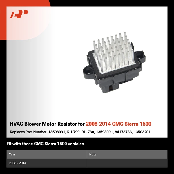 HVAC Blower Motor Resistor for 2008-2014 GMC Sierra 1500