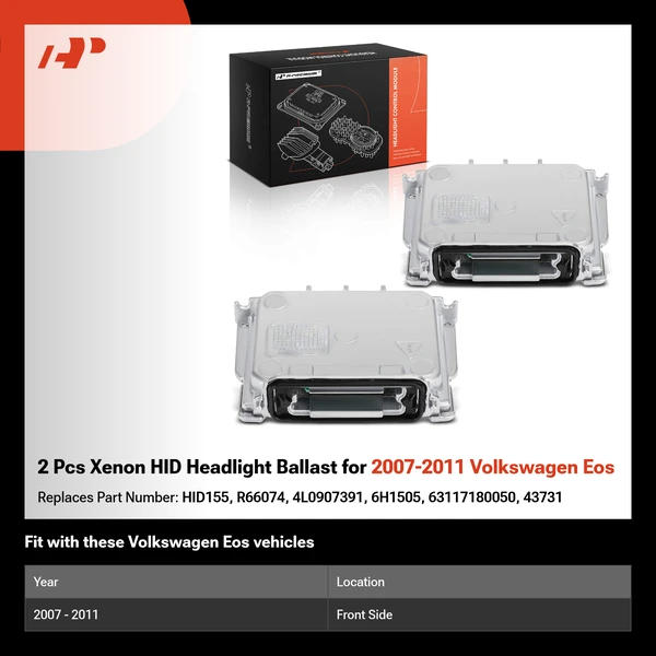 2 Pcs Xenon HID Headlight Ballast for 2007-2011 Volkswagen Eos