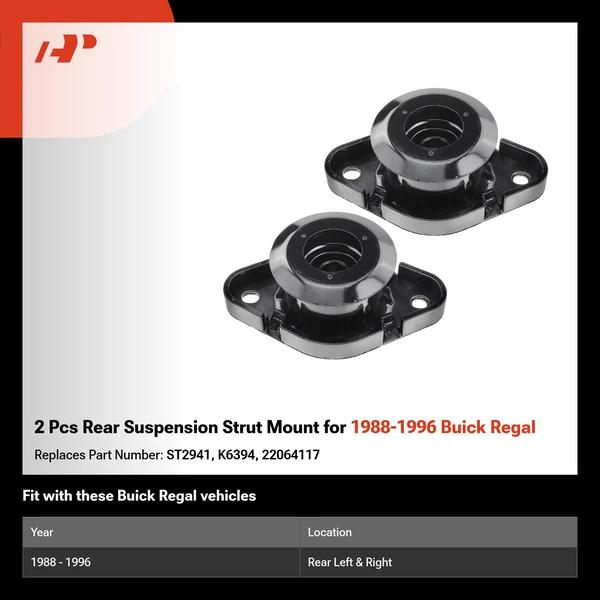 2 Pcs Rear Suspension Strut Mount for 1988-1996 Buick Regal