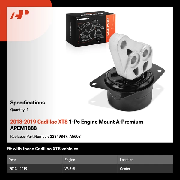 2013-2019 Cadillac XTS 1-Pc Engine Mount A-Premium APEM1888