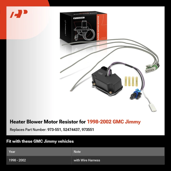 Heater Blower Motor Resistor for 1998-2002 GMC Jimmy