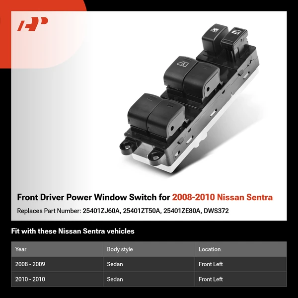 Front Driver Power Window Switch for 2008-2010 Nissan Sentra