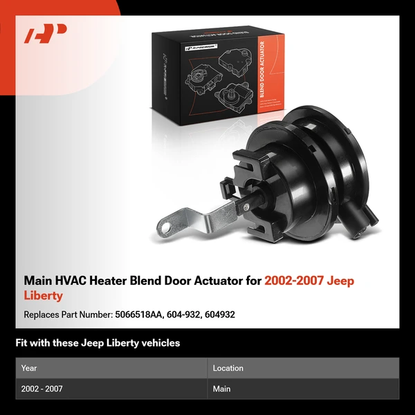 Main HVAC Heater Blend Door Actuator for 2002-2007 Jeep Liberty