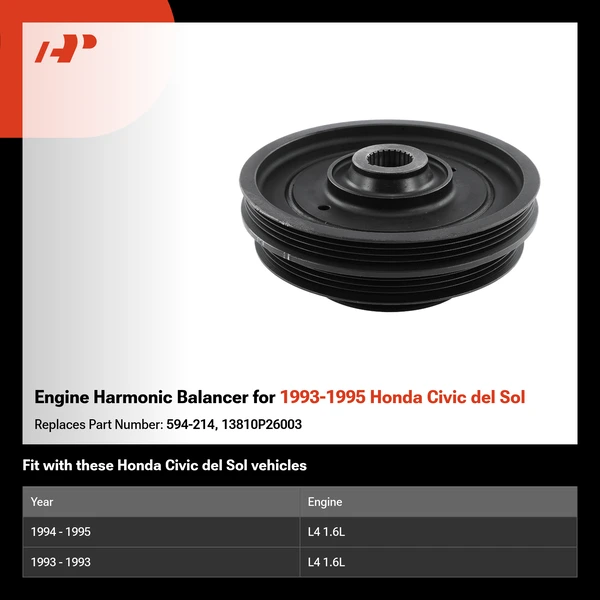 Engine Harmonic Balancer for 1993-1995 Honda Civic del Sol