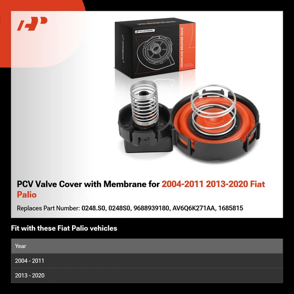 PCV Valve Cover with Membrane for 2004-2011 2013-2020 Fiat Palio