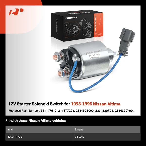 12V Starter Solenoid Switch for 1993-1995 Nissan Altima