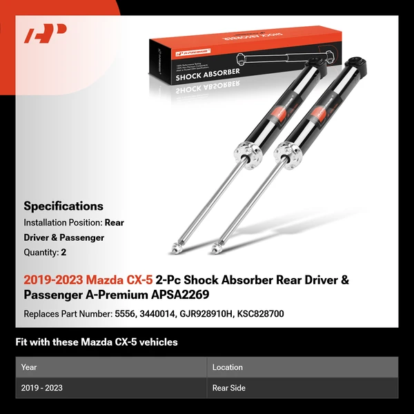 2019-2023 Mazda CX-5 2-Pc Shock Absorber Rear Driver & Passenger A-Premium APSA2269