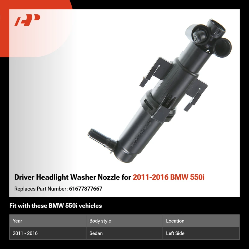 Driver Headlight Washer Nozzle for 2011-2016 BMW 550i
