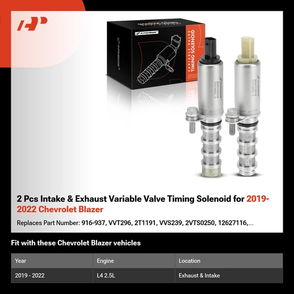 2 Pcs Intake & Exhaust Variable Valve Timing Solenoid for 2019-2022 Chevrolet Blazer