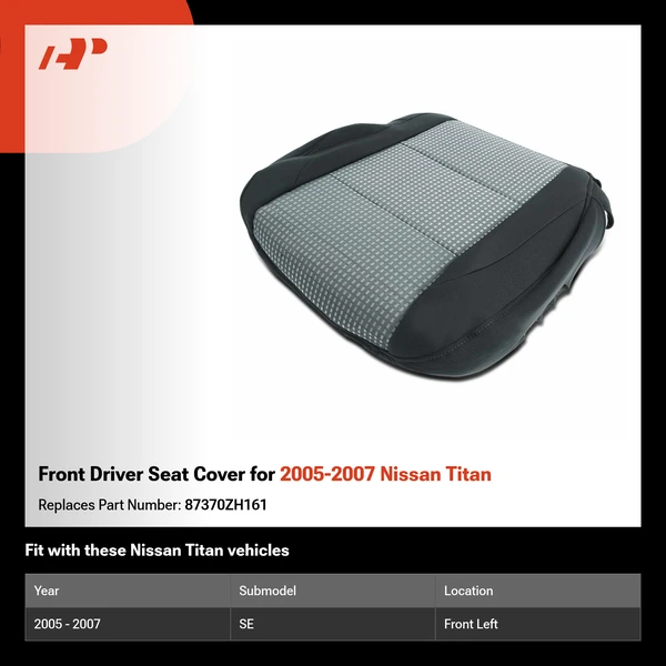 Front Driver Seat Cover for 2005-2007 Nissan Titan
