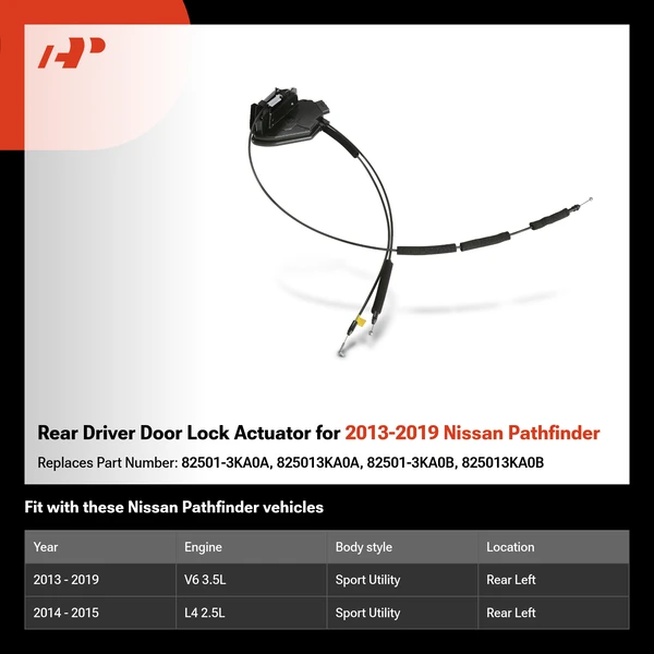 Rear Driver Door Lock Actuator for 2013-2019 Nissan Pathfinder