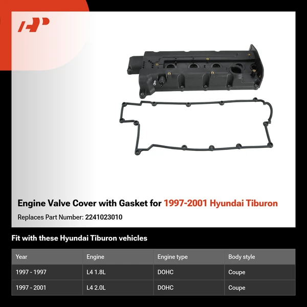 Engine Valve Cover with Gasket for 1997-2001 Hyundai Tiburon