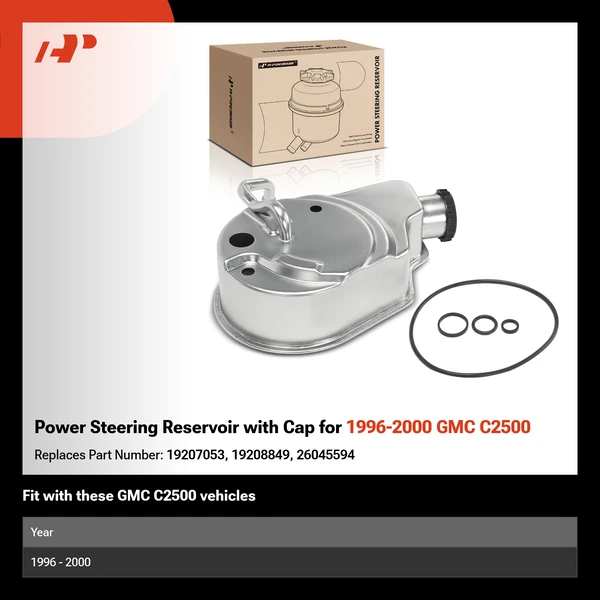 Power Steering Reservoir with Cap for 1996-2000 GMC C2500