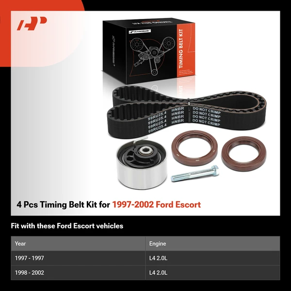 4 Pcs Timing Belt Kit for 1997-2002 Ford Escort
