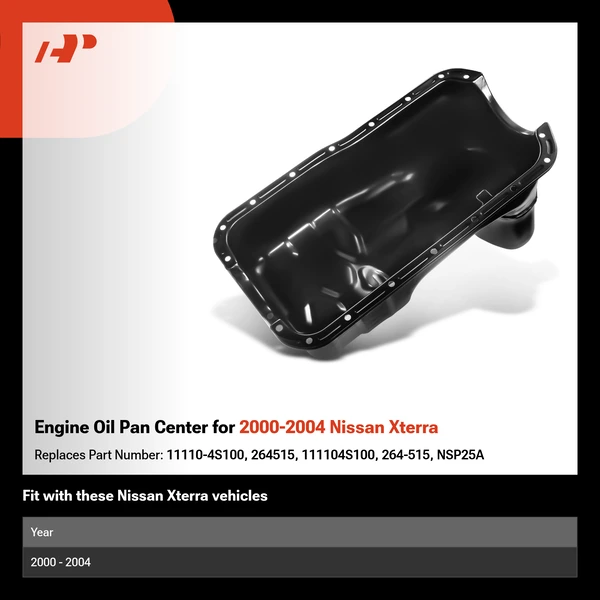 Engine Oil Pan Center for 2000-2004 Nissan Xterra