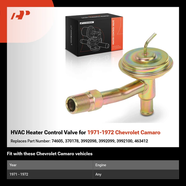 HVAC Heater Control Valve for 1971-1972 Chevrolet Camaro