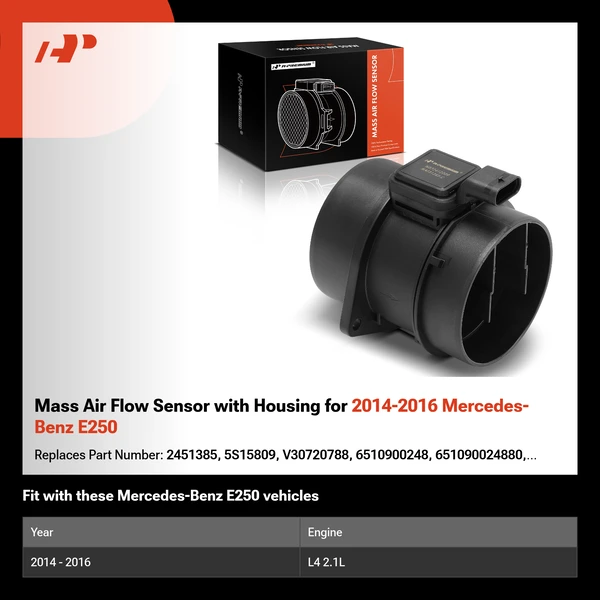 Mass Air Flow Sensor with Housing for 2014-2016 Mercedes-Benz E250