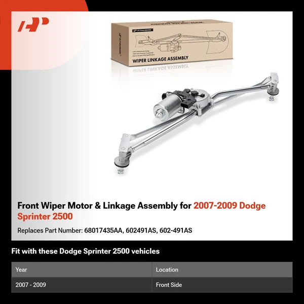 Front Wiper Motor & Linkage Assembly for 2007-2009 Dodge Sprinter 2500
