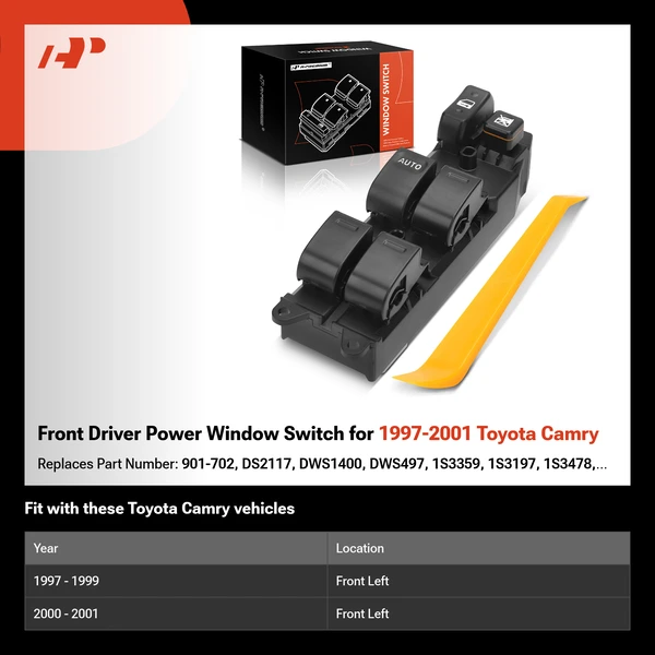 Front Driver Power Window Switch for 1997-2001 Toyota Camry