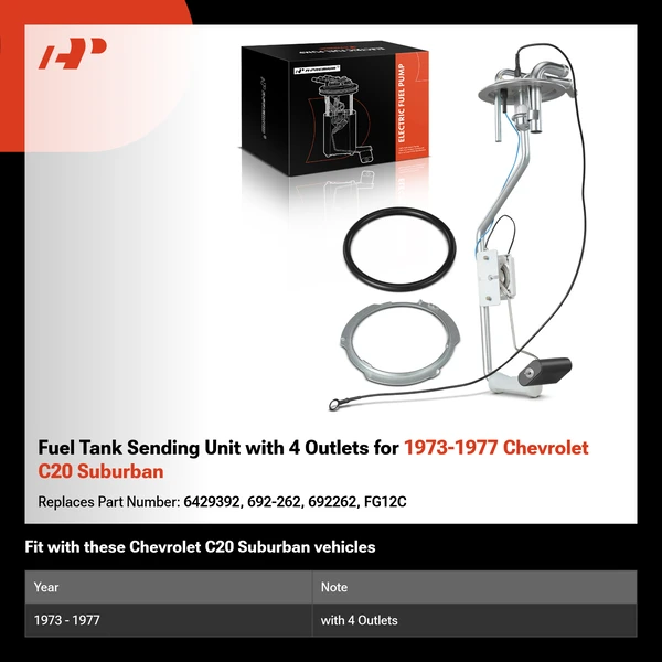 Fuel Tank Sending Unit with 4 Outlets for 1973-1977 Chevrolet C20 Suburban