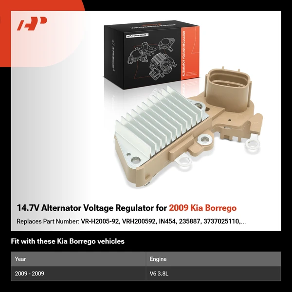 14.7V Alternator Voltage Regulator for 2009 Kia Borrego
