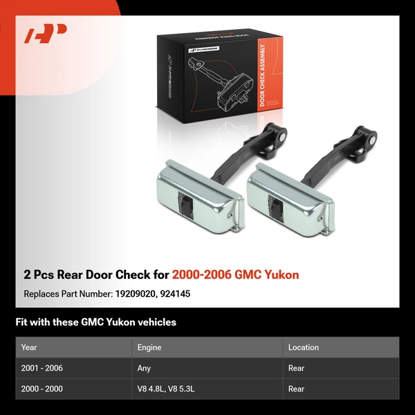 2 Pcs Rear Door Check for 2000-2006 GMC Yukon