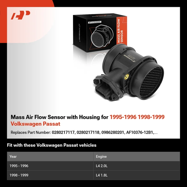 Mass Air Flow Sensor with Housing for 1995-1996 1998-1999 Volkswagen Passat