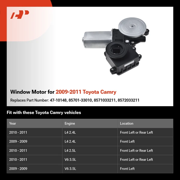 Window Motor for 2009-2011 Toyota Camry