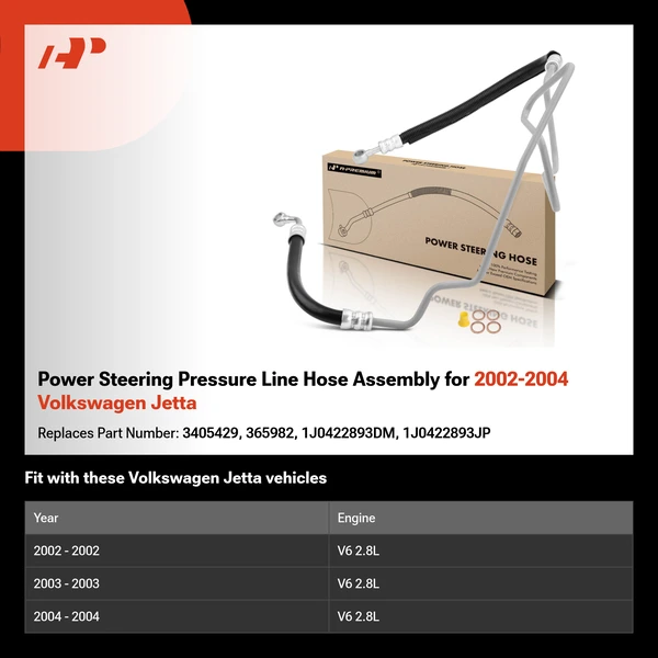 Power Steering Pressure Line Hose Assembly for 2002-2004 Volkswagen Jetta
