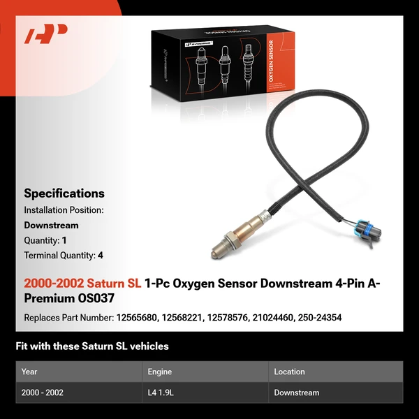 2000-2002 Saturn SL 1-Pc Oxygen Sensor Downstream 4-Pin A-Premium OS037