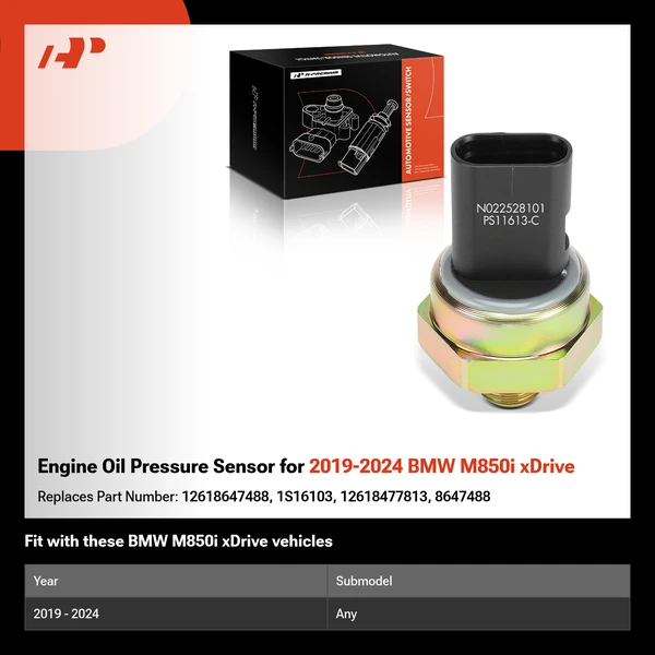 Engine Oil Pressure Sensor for 2019-2024 BMW M850i xDrive