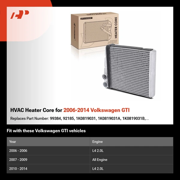 HVAC Heater Core for 2006-2014 Volkswagen GTI
