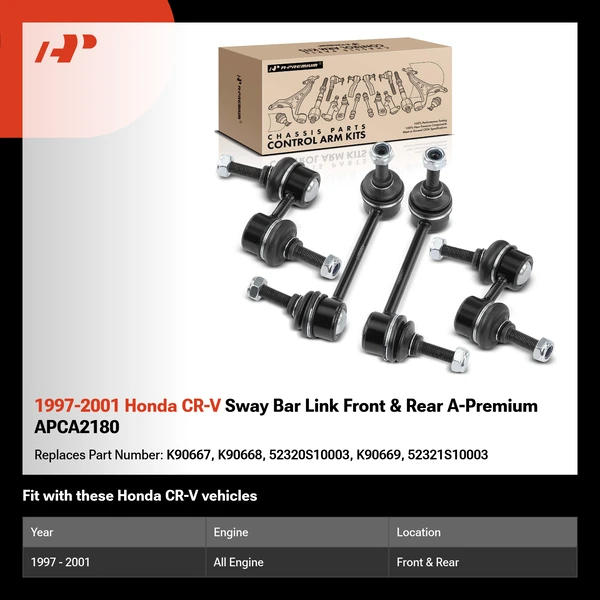 1997-2001 Honda CR-V Sway Bar Link Front & Rear A-Premium APCA2180